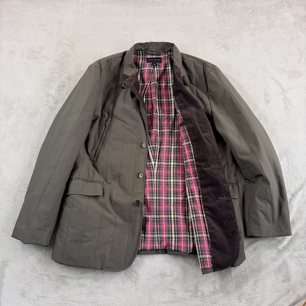 Banana Republic Blanket Lined Chin Strap Jacket in‎ Olive Green Men XL Cord Trim